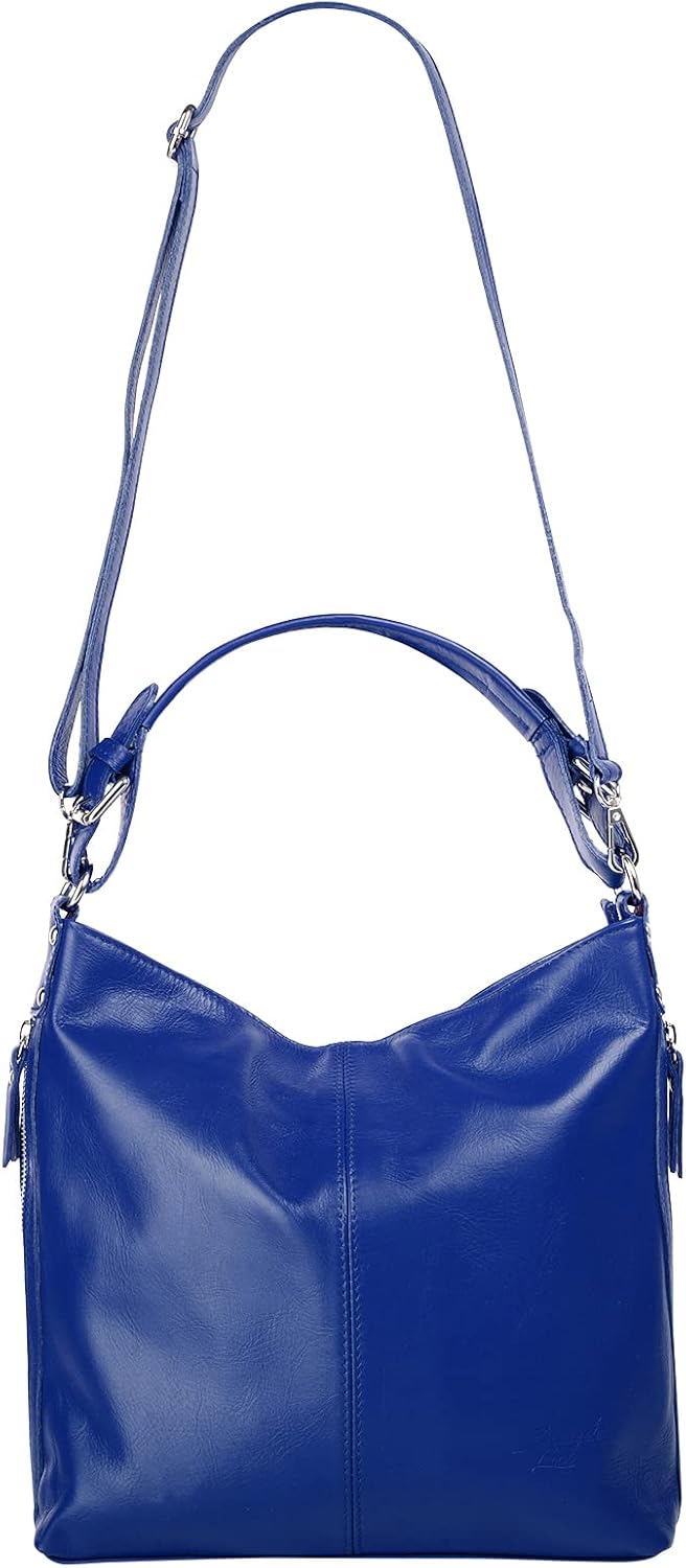 Handtasche Echt Leder Damen | Made in Italy, elegante Schultertasche, Umhängetasche aus Leder | 0175