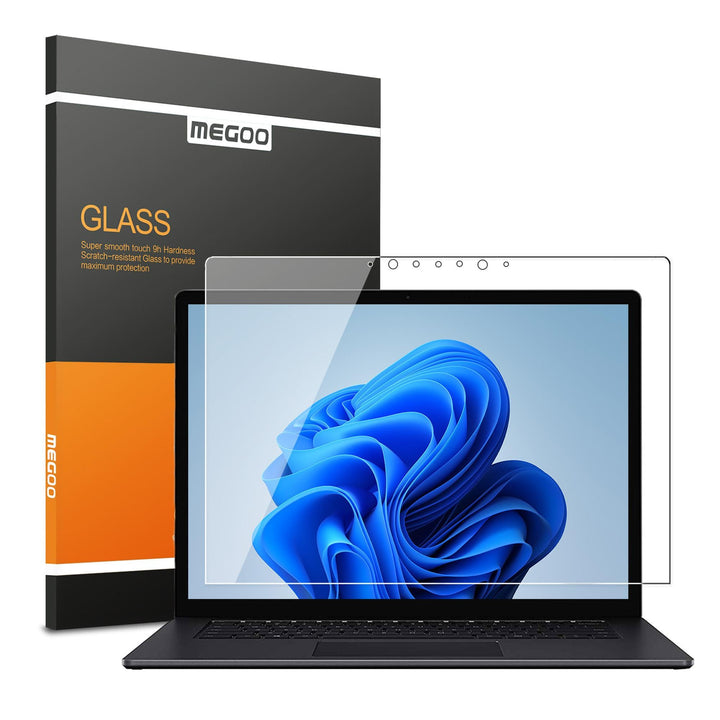 MEGOO Hartglas Schutzfolie für Surface Laptop 5/ Laptop 6,Hoch Ultraklar/Ultimativer Kratzer-Schutz-