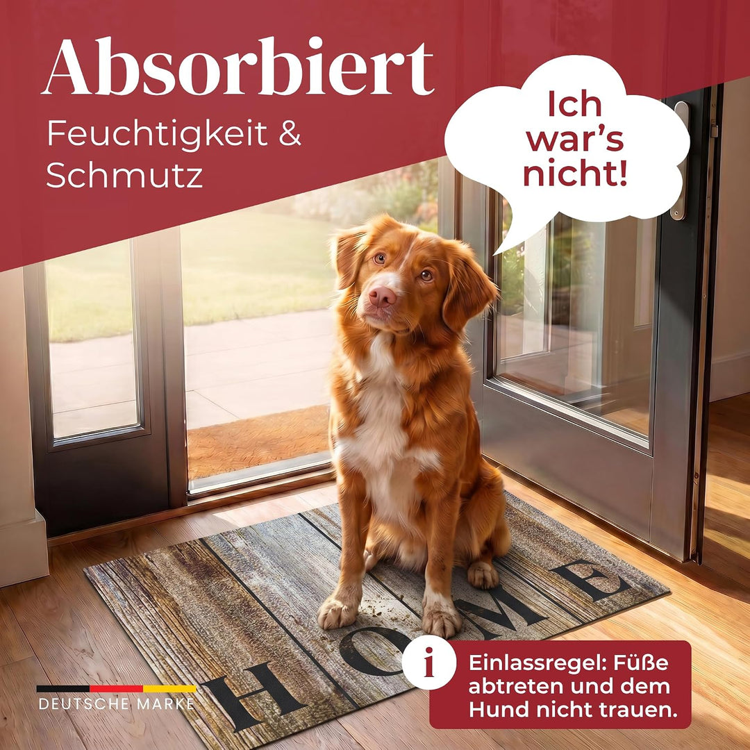 Hochwertige Fussmatte 60x80 cm (Large) – Schmutzfangmatte für Innen &amp; Aussen, rutschfest mit hoher S