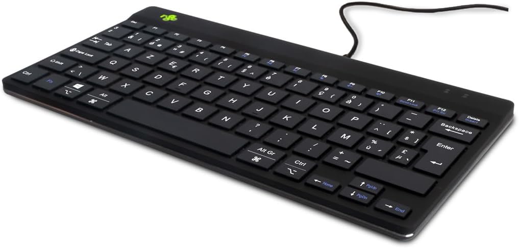 R-Go Compact Break Tastatur, AZERTY BE Layout, Mit Pausenanzeige, Ergonomische flaches Design, Kabel