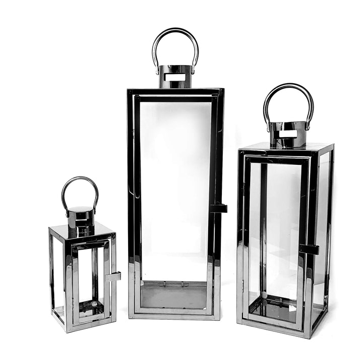 Allgala HD90413 Jumbo-Kerzenlaternen-Set, luxuriös, modern, für drinnen und draussen, quaderförmig,