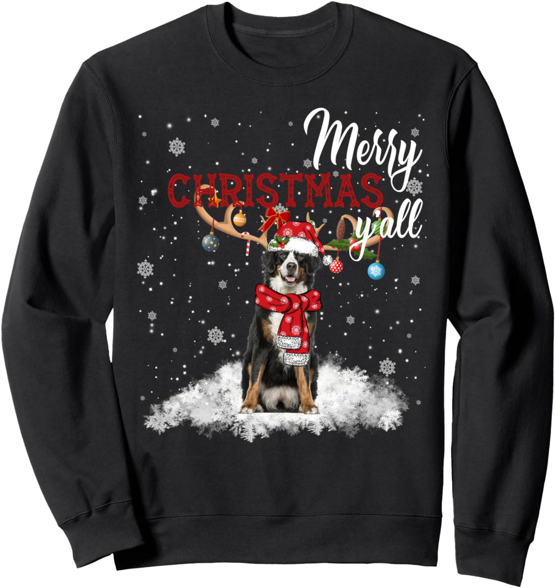 Merry Christmas Y'all Berner Sennenhund Weihnachtsschmuck Sweatshirt