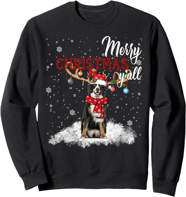 Merry Christmas Y'all Berner Sennenhund Weihnachtsschmuck Sweatshirt