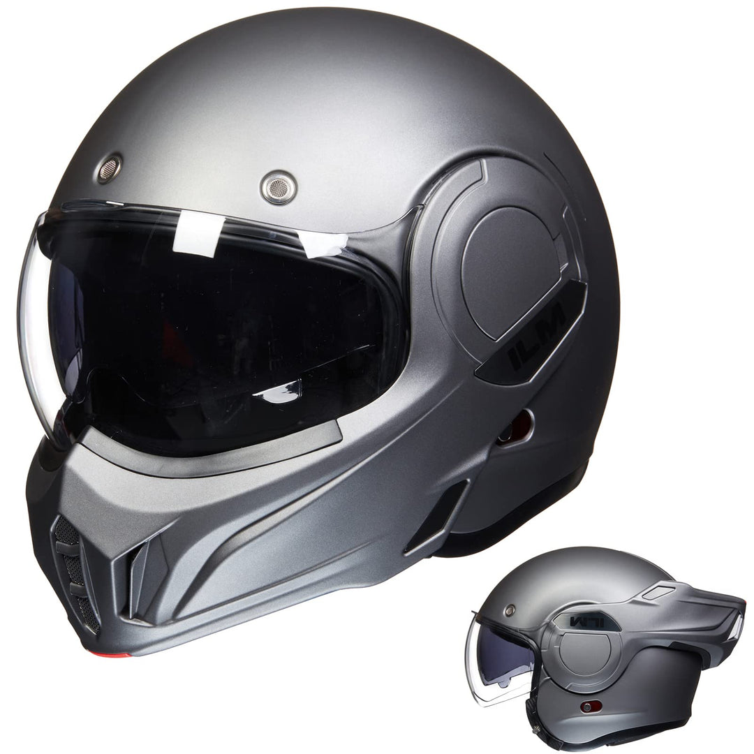 ILM Motorradhelm Integralhelm Klapphelm Fullface Helm Herren Damen ATV UTV mit 180° Umkehrbarer Kinn