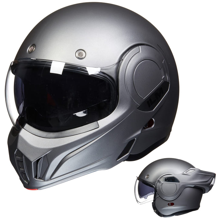 ILM Motorradhelm Integralhelm Klapphelm Fullface Helm Herren Damen ATV UTV mit 180° Umkehrbarer Kinn