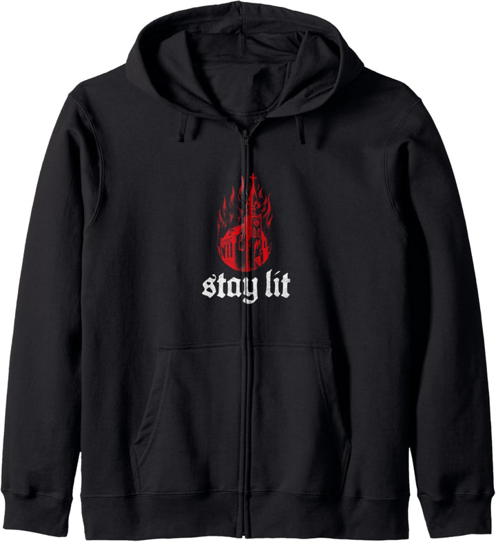 Stay Lit Occult Satan Devil Hell Unholy Witch Antichrist Kapuzenjacke