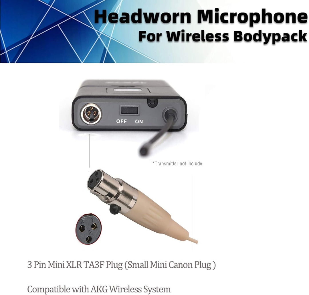 Headset Mikrofon Professionelles Ohrhörer-Kondensatormikrofon zum Über-Ohr-Hängen, Kompatibel mit AK
