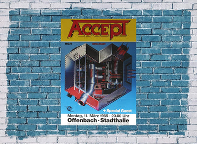 Accept - Metal Heart, Offenbach & Frankfurt 1985 » Konzertplakat/Premium Poster | Live Konzert Veran