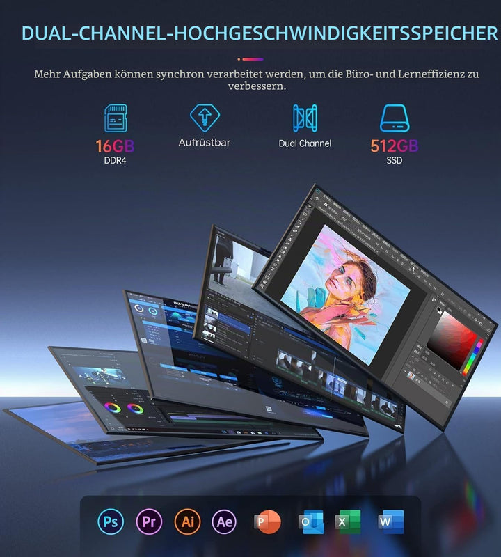 ACEMAGICIAN Mini PC Core i5-1135G7 mit Lautsprecher und Fingerabdruck, 16 GB DDR4 512 GB SSD Dual Ba