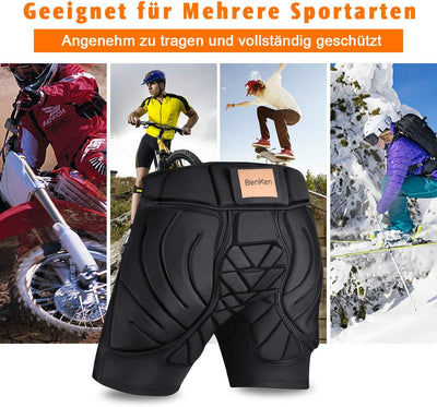 BenKen Skiing Protective Padded Shorts Hosen Frauen Männer 3D-Schutz Hip Butt Guard Pad Atmungsaktiv