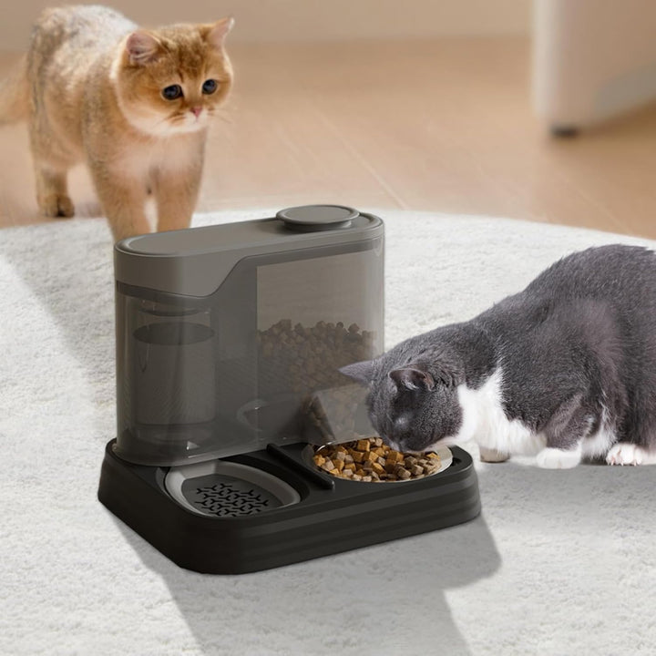 Automatischer Katzenfutterautomat - Haustierfutter- Und Wasserspender | 2-in-1 Nass- Und Trockenfutt