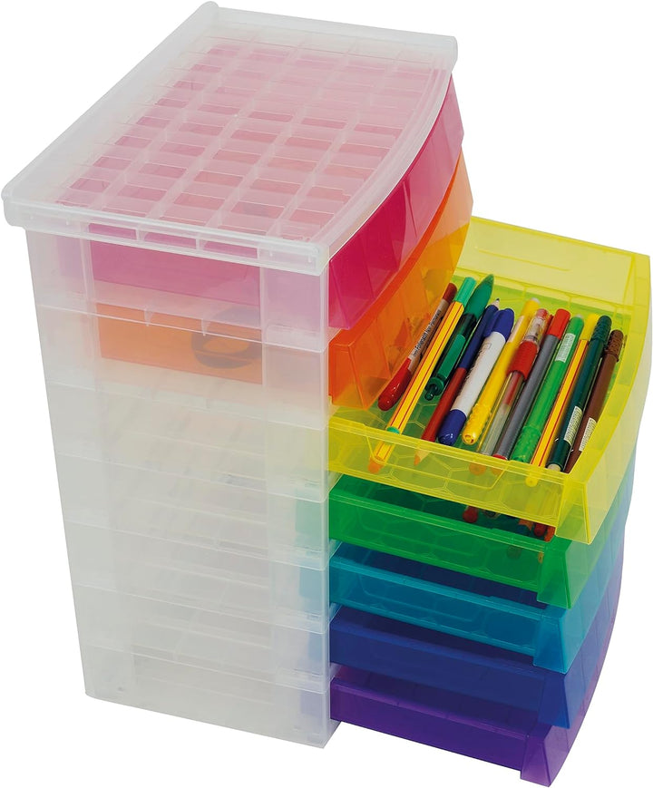 TimeTEX - Schubladen-Box Regenbogen | Schubladen-Box in 7 Farben, ideal für die Organisation und als