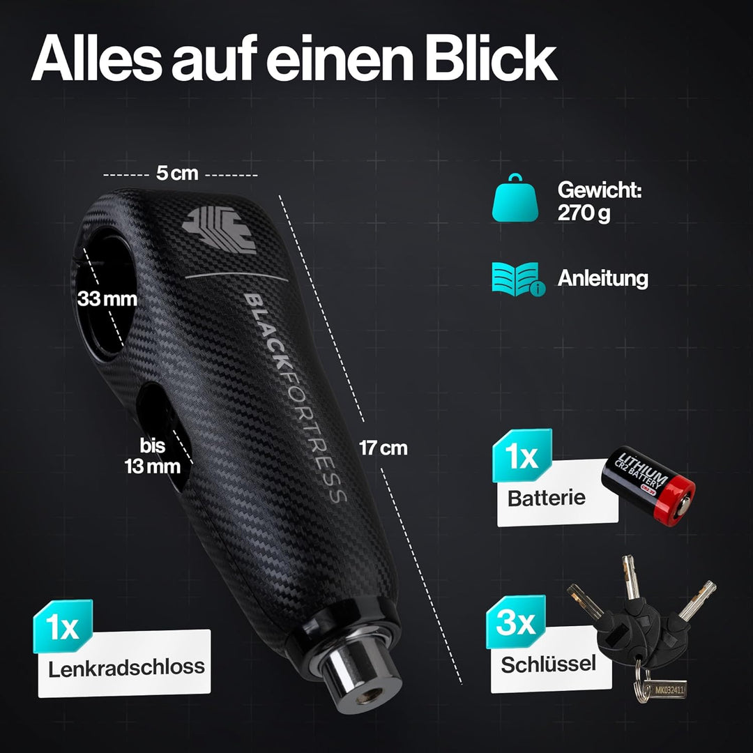 E Scooter Schloss & Fahrrad Schloss mit 120dB Alarmfunktion Diebstahlsicher Wasserdicht | E-scooter