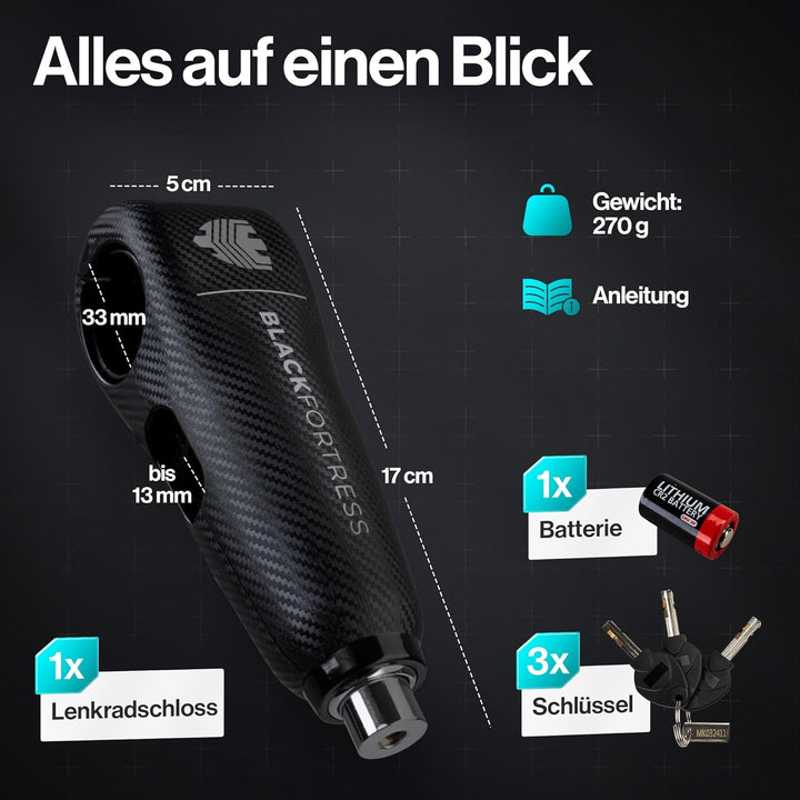 E Scooter Schloss & Fahrrad Schloss mit 120dB Alarmfunktion Diebstahlsicher Wasserdicht | E-scooter