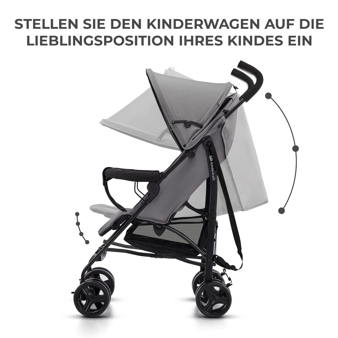 Kinderkraft TIK Kinderwagen, Liegebuggy, Sportwagen, Leicht - 6,5kg, Drehbare Vorderräder, Verstellb