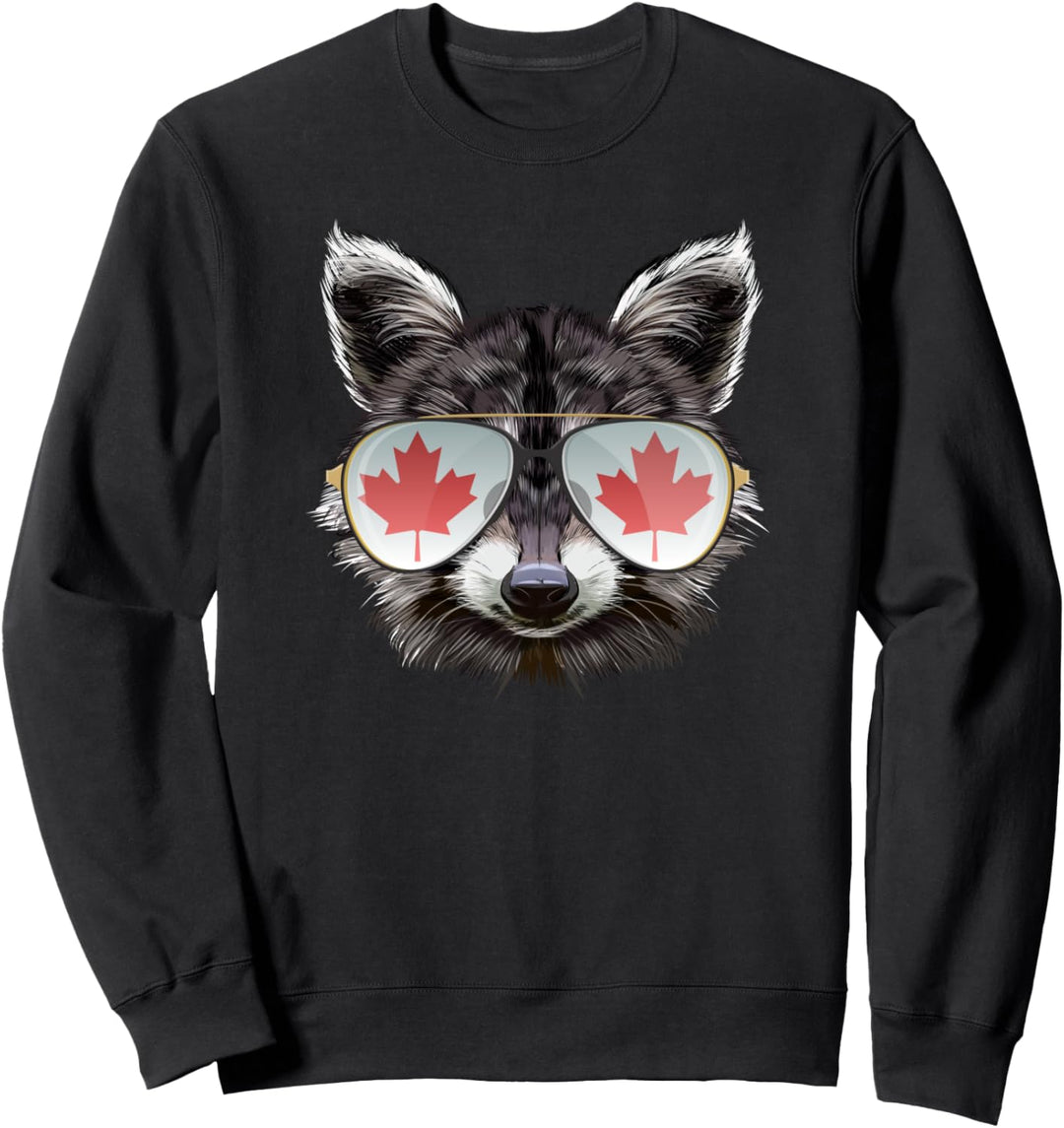 Kanada Flagge Sonnenbrille Raccoon Sweatshirt