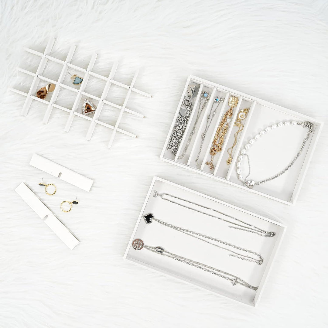 ProCase Schmucktablett Organizer Set mit 4 Schmuckschalen, Stapelbar Schmuck Schublade Organizer, Sc