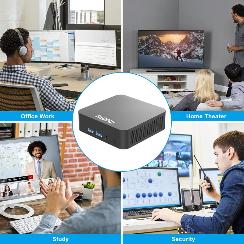 AWOW Mini PC 12th N100 (bis zu 3,4 GHz), 16GB DDR4 512GB M.2 NVME Mini Desktop Computer mit Win 11 P