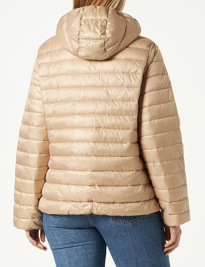 Champion Damen Legacy Outdoor Small Logo Hooded Wattierte Jacke S Braun Taupe, S Braun Taupe