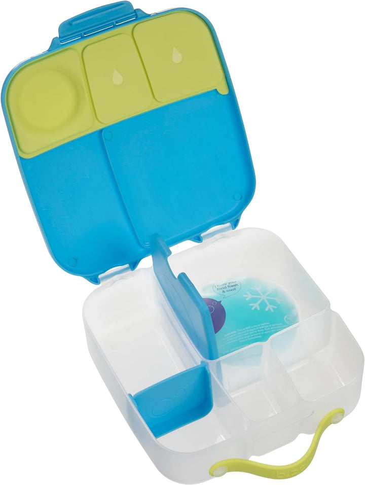 b.box Lunchbox mit Unterteilung für Kinder, Silikon, mit verstellbaren Trennwänden, Ocean Breeze, Oc