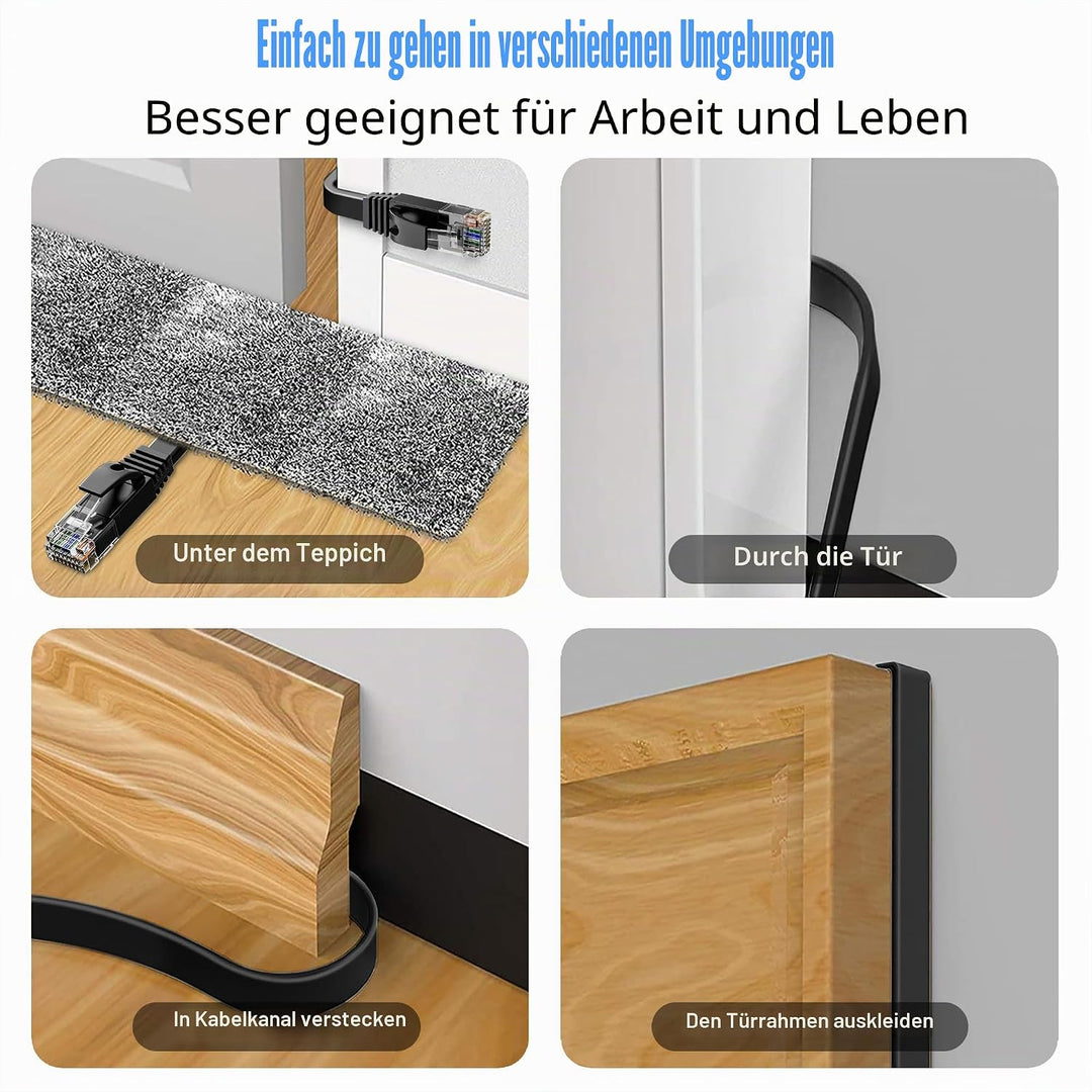 ikbc LAN Kabel 30 Meter, Netzwerkkabel 30m Cat 6 Hochgeschwindigkeits Gigabit Internet Kabel, Flach