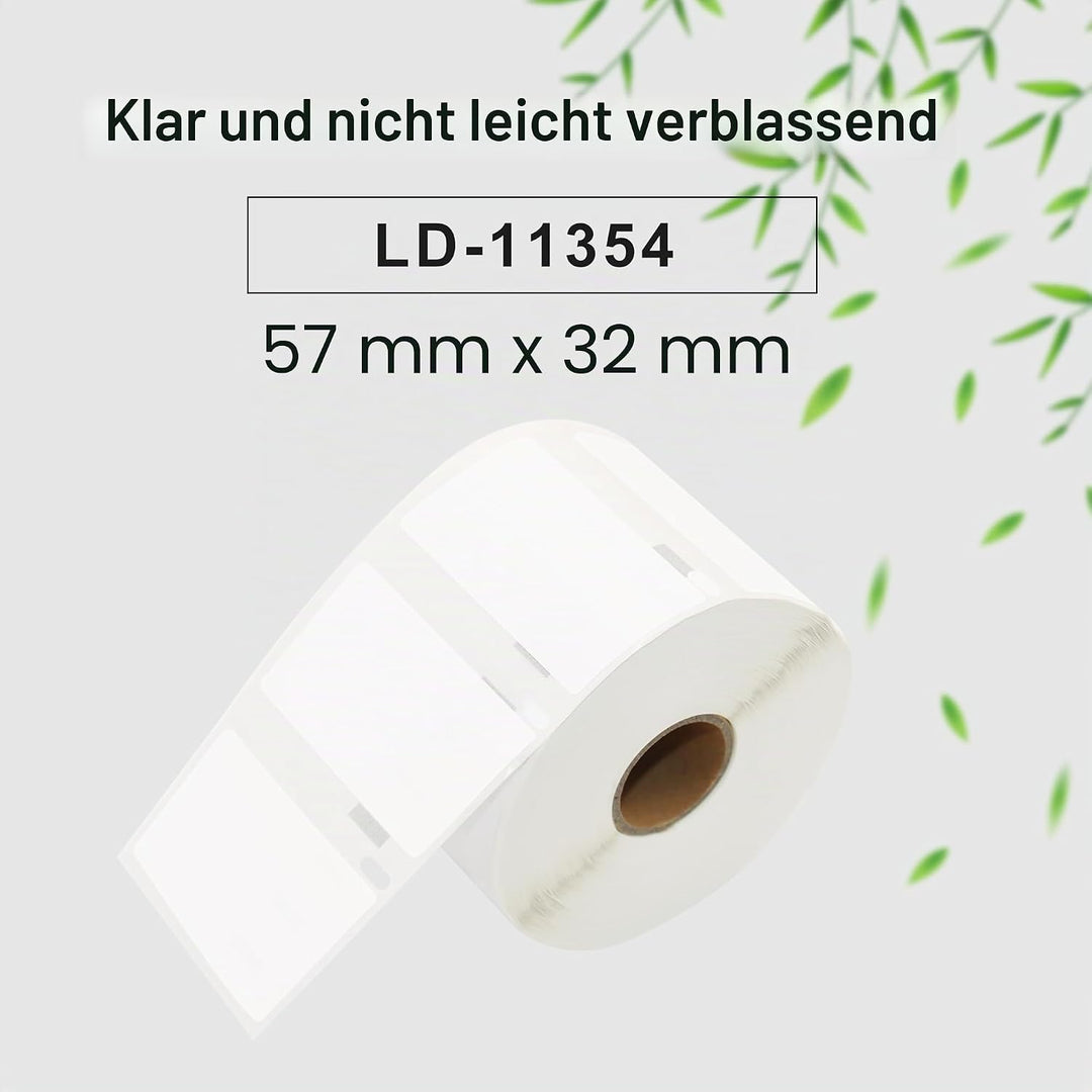 11354 4er-Pack (57 x 32 mm), kompatibel mit DYMO S0722540 sowie Dymo LabelWriter 300, 310, 315, 320,