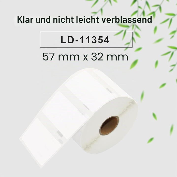 11354 4er-Pack (57 x 32 mm), kompatibel mit DYMO S0722540 sowie Dymo LabelWriter 300, 310, 315, 320,