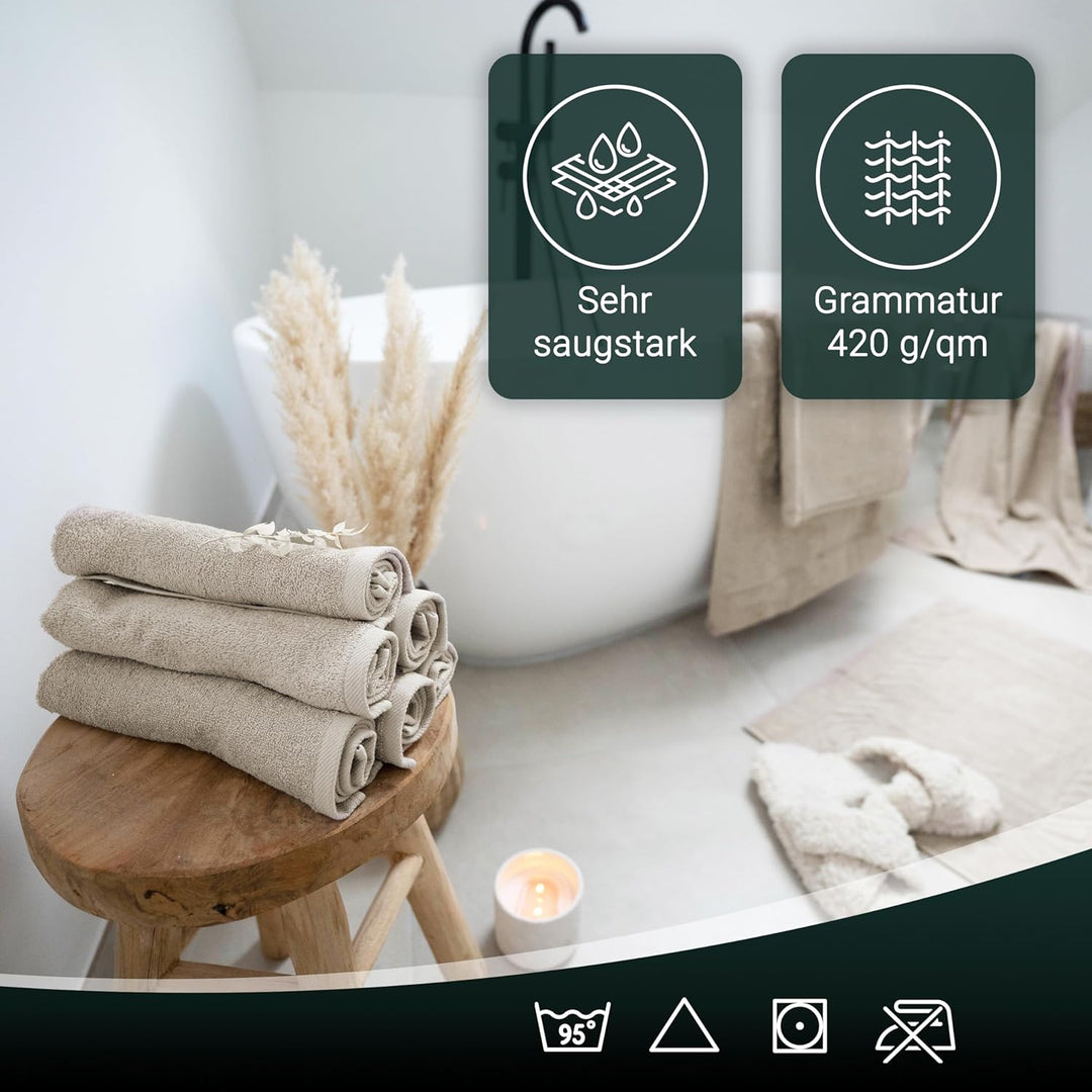 ZOLLNER 2er Set Badetücher - weiche und saugstarke Duschtücher - waschbar bis 95°C - Baumwolle - 100