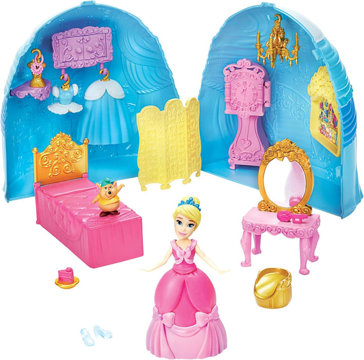 Disney Prinzessin Styling Überraschung Cinderellas Rock, Spielset mit Puppe, Möbeln und Modezubehör,