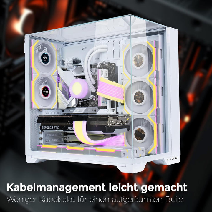 Lian Li UNI FAN SL Wireless LCD Lüfter, ARGB, PWM - Reverse Blade, 120 mm, weiss