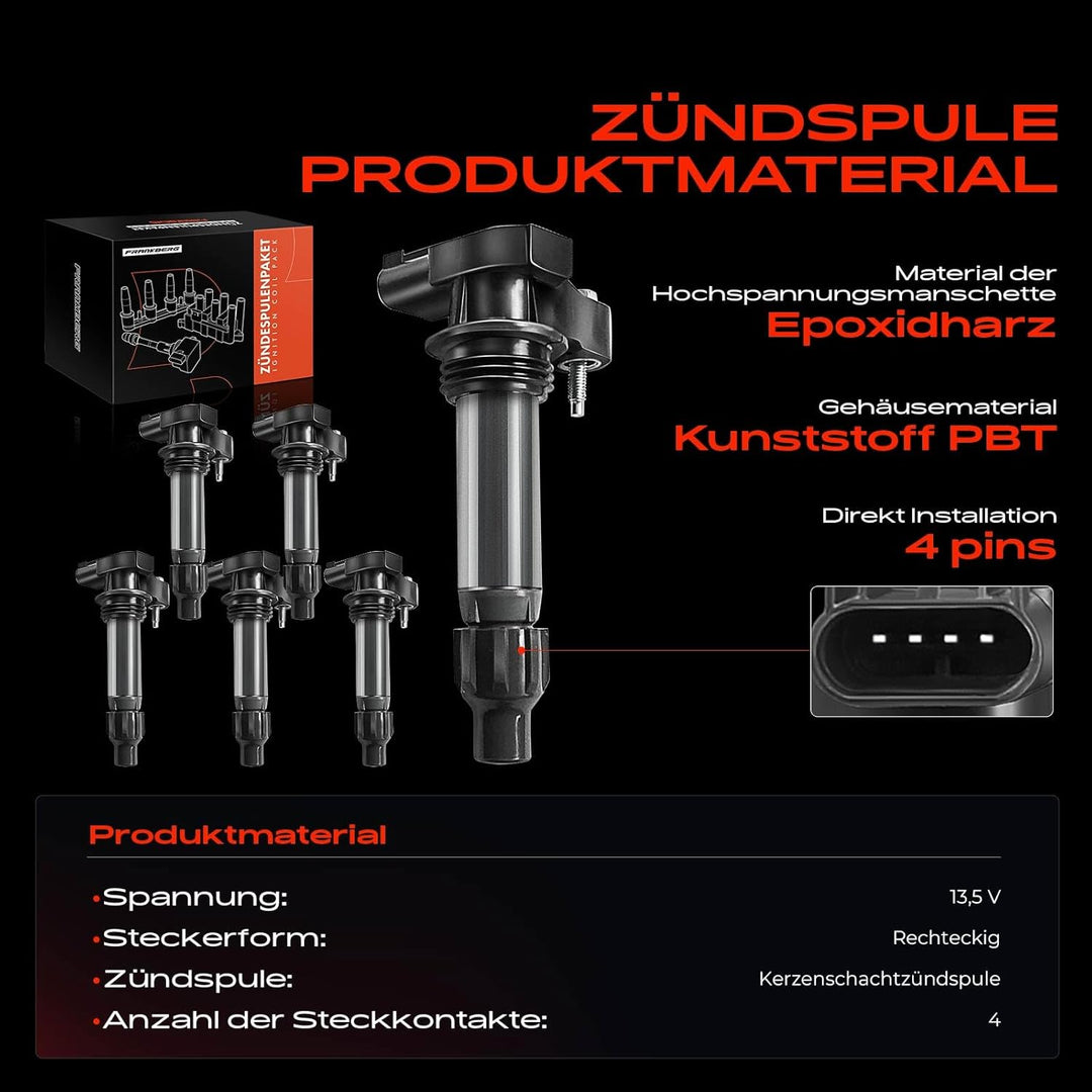 Frankberg 6x Zündspule Zündmodul Kompatibel mit Antara 3.0L 3.2L 2006-2015 Insignia A 2.8L 2008-2017