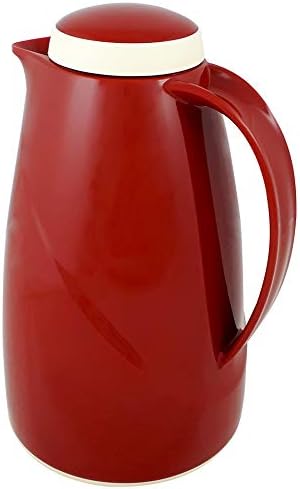 Helios Isolierkanne Wave, 1,5 Liter, Kunststoff, rot, Drehverschluss, spülmaschinenfest Rot 1,5 Lite