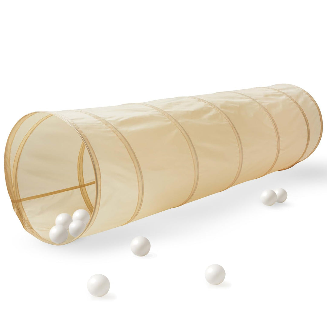 3 Sprouts - Krabbeltunnel für Kinder ab 1 Jahr – Spieltunnel Indoor & Outdoor - Beige, Beige