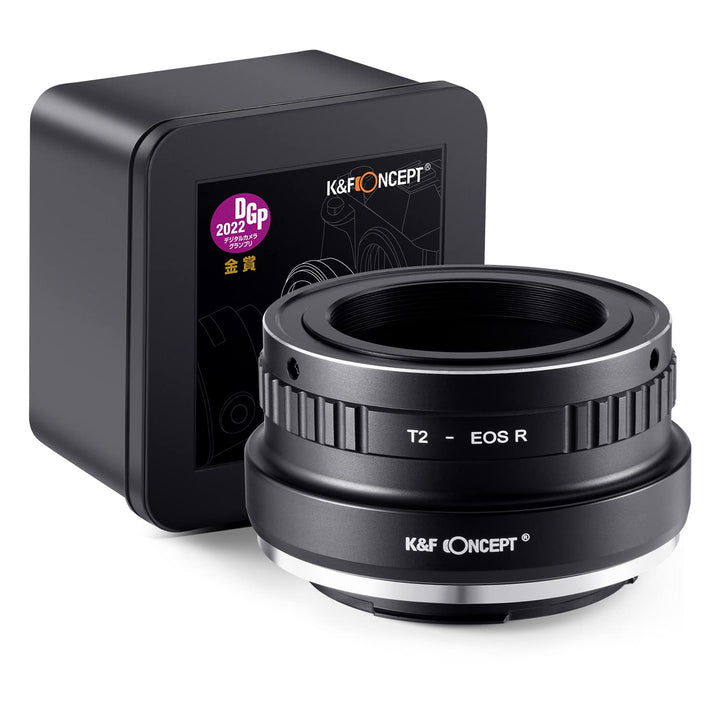 K&F Concept Lens Mount Adapter T2-EOS R Manual Focus Kompatibel mit T-Mount (T/T-2) Schraubmount SLR