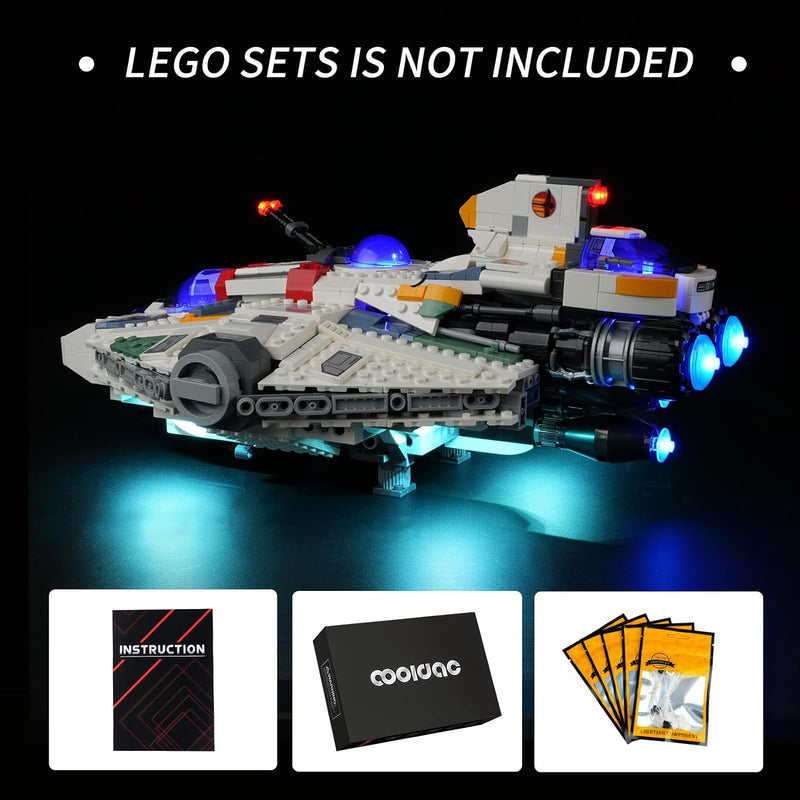 cooldac Led Licht Kit für Lego 75357 Star Wars Ghost & Phantom II Set(Nur Beleuchtung, Kein Lego), K