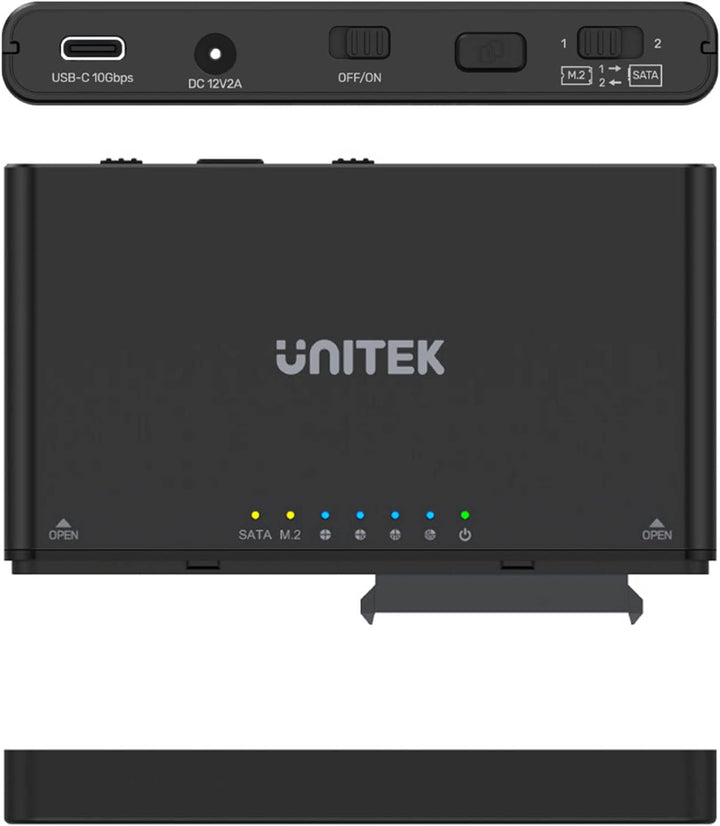 Unitek S1222A SolidForce+ USB-C zu PCIe/NVMe M.2 SSD-Gehäuse Plus SATA III Adapter mit Offline Clone