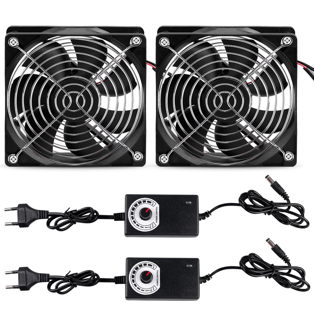 2 Stück Mini Abluftventilator 120mm, DC12V Rauchabzug Ventilator, Mini Absaugventilator 2750rpm, Axi