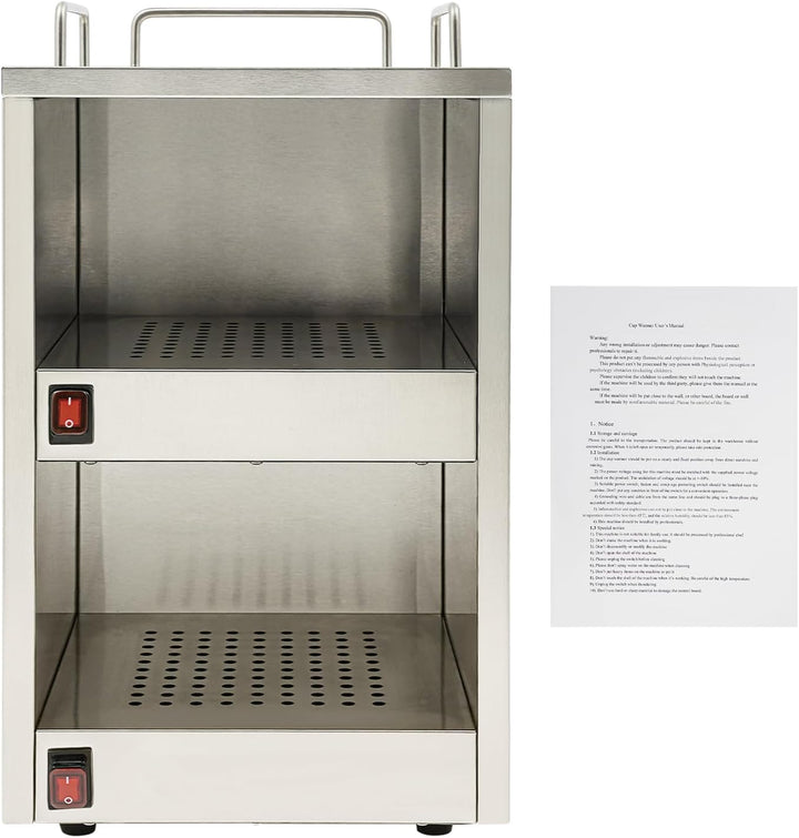 Kommerzieller Elektrischer Tassenwärmeschrank, 140W Zweistufige Tassenwärmemaschine, Edelstahl Beche