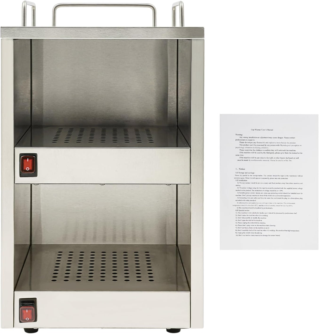 Elektrischer Tassenwärmer, kommerziell, 140 W, doppelte Ebene, professioneller Heizschrank, Kaffeeta