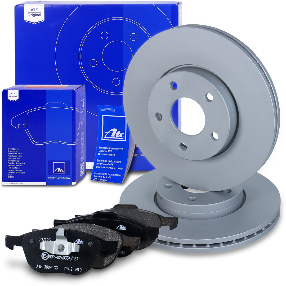 ATE Bremsenset Vorderachse inkl. Bremsscheiben vorne Ø 278 mm belüftet und Bremsbeläge vorne Kompati