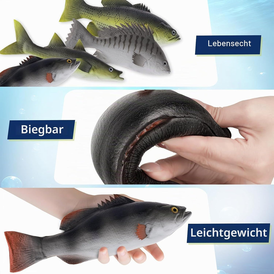 4 Stück Künstliche Fisch Deko Gefälschte Kunststoff Fische Simulataed Realistische Lebensmittel Unte