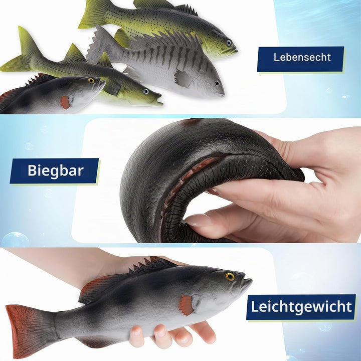 4 Stück Künstliche Fisch Deko Gefälschte Kunststoff Fische Simulataed Realistische Lebensmittel Unte
