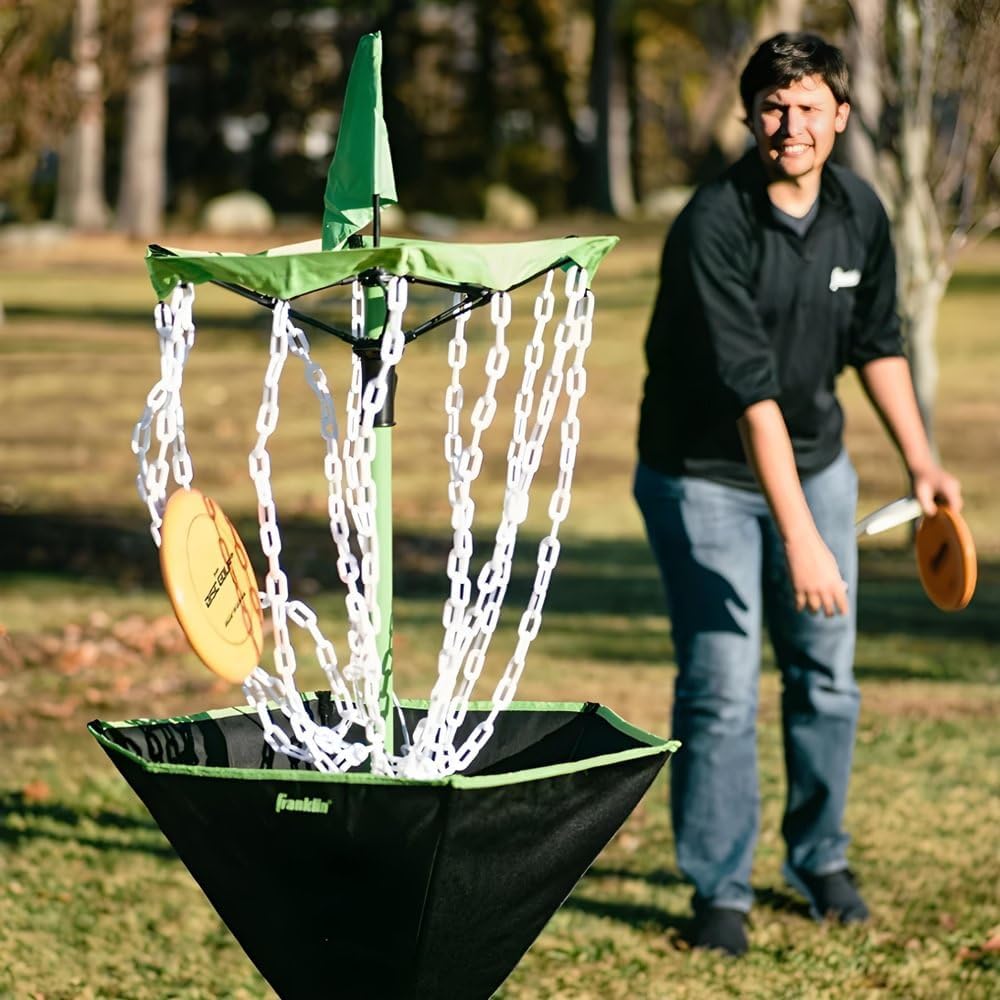 Franklin Sports Disc Golf Baskets - Portable Disc Golf Target with Chains Included - Disc Golf Baske