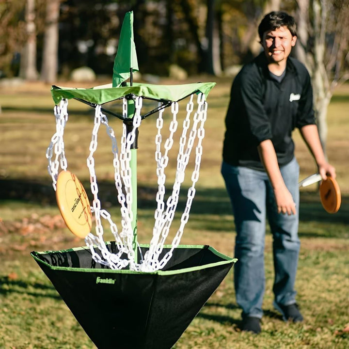 Franklin Sports Disc Golf Baskets - Portable Disc Golf Target with Chains Included - Disc Golf Baske
