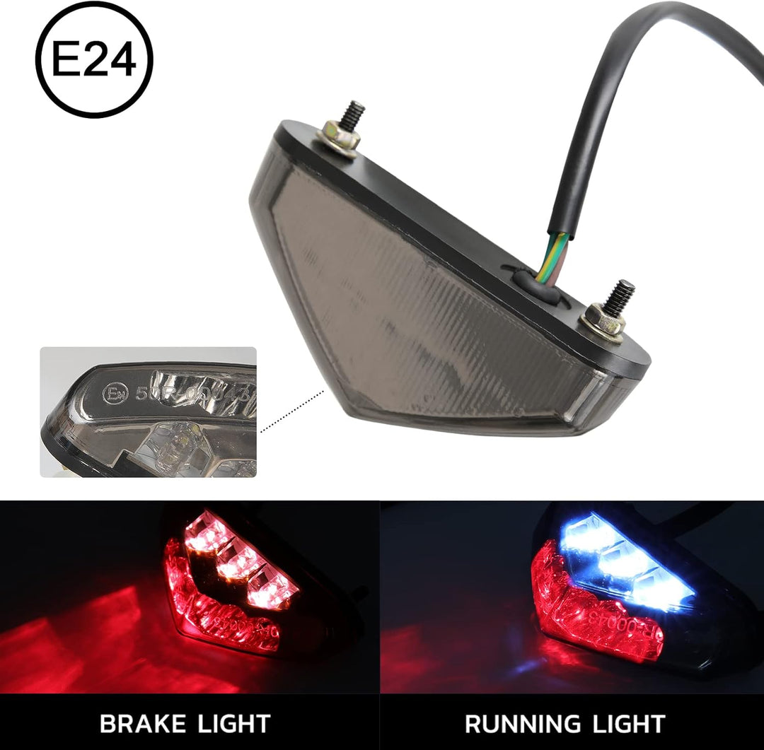 DREAMIZER Motorrad Rücklicht Bremsrücklicht, 12V 9 LED E-geprüft Motorrad Stop Running Rücklicht Rüc