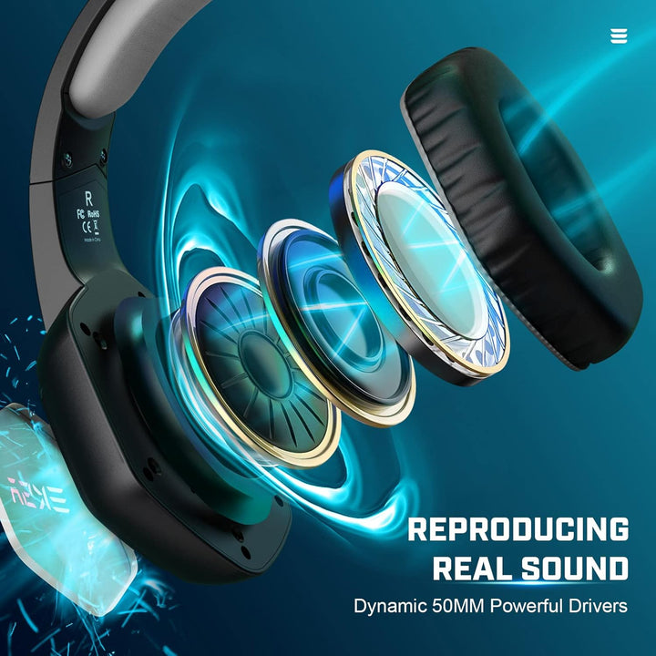 EKSA E1000 USB PC Gaming Headset mit Mikrofon, Gamer Headset mit Bass Surround Sound, RGB Beleuchtun