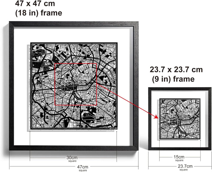 O3 DESIGN STUDIO - Marco de Papel para mapas, 22,8 x 22,8 cm, en Caja de Regalo, Fondo, autocambiant