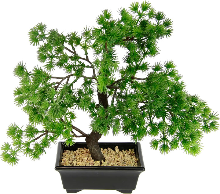 Künstlicher Bonsai Baum in Schale aus Kunststoff Japanische Deko Pflanze für Dekoration Wohnung Schl