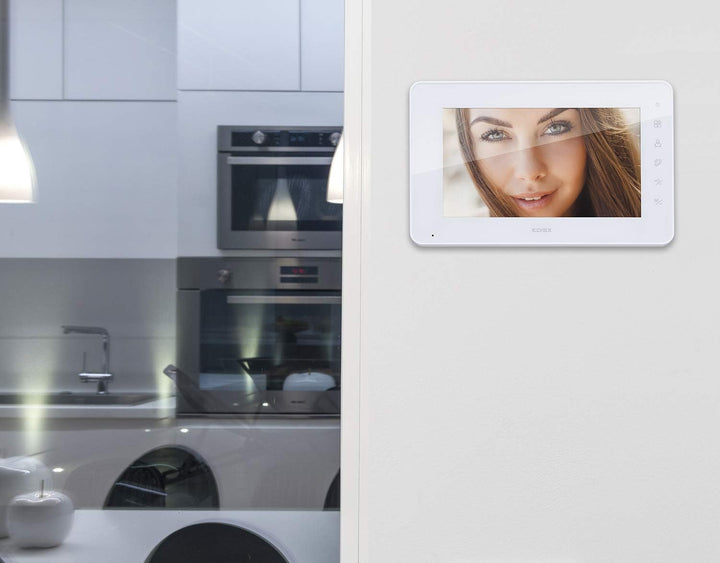 VIMAR K40911 Videosprechenalagen-Set enthält Freisprech-Videohaustelefon LCD 7in, 2-Taste Klingeltab