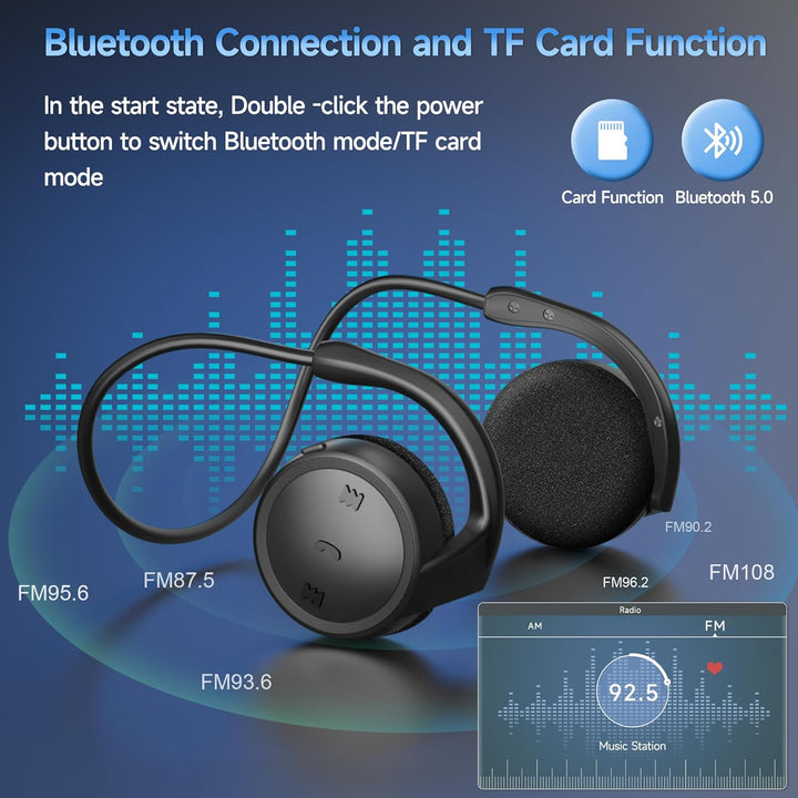 Bluetooth Kopfhörer On Ear Kabellose Kopfhörer Sport mit Sprachanruf/HiFi Stereo Mikrofon,Headset Bl